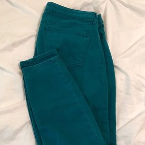 Old Navy teal skinny jeans